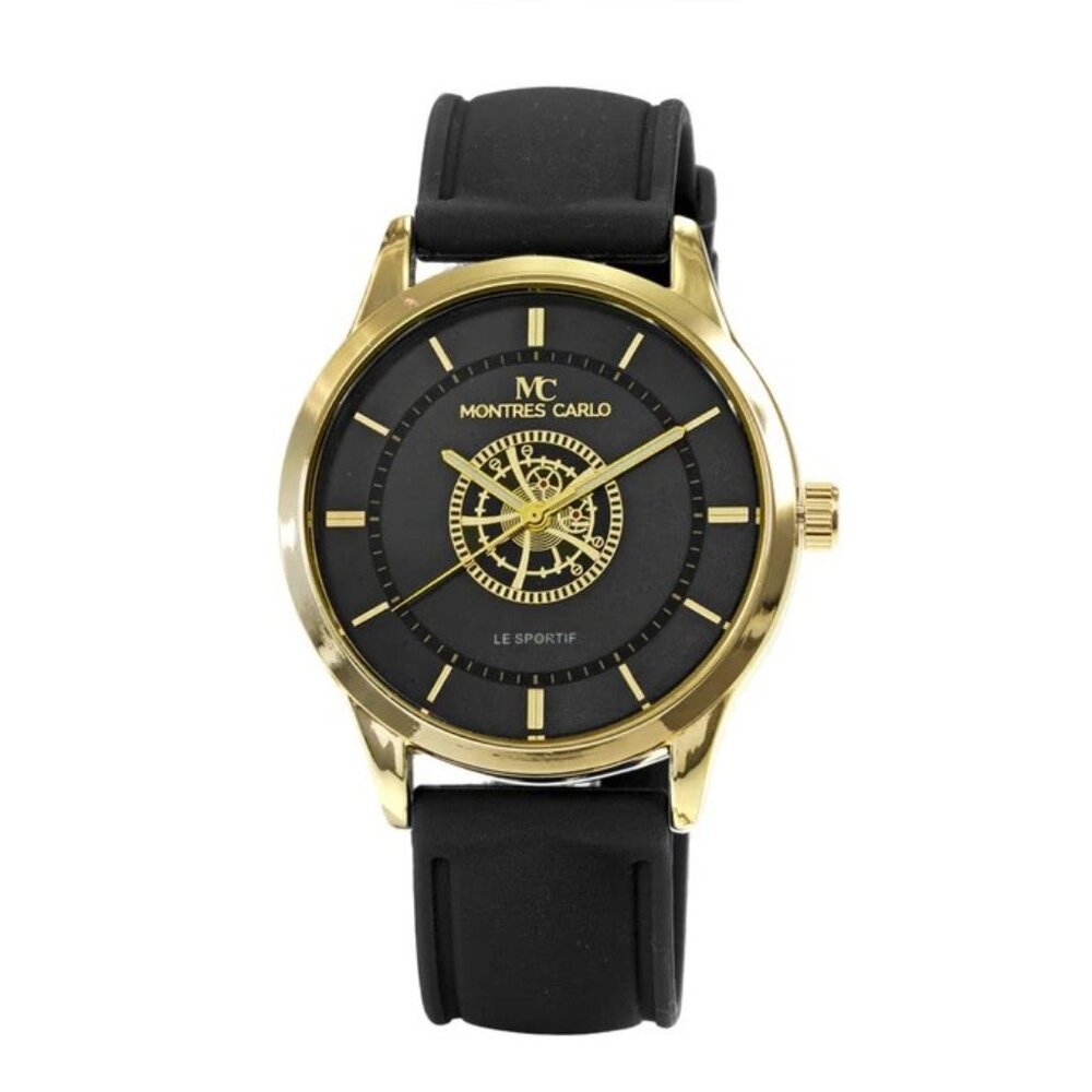 48mm Montres Carlo Men's Fashion Silicone Band Sports Luxury Analog Dress Watch